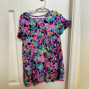Vibrant Floral Short Sleeve Dress